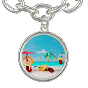Chili Peppers By The Sea Charm Bracelet