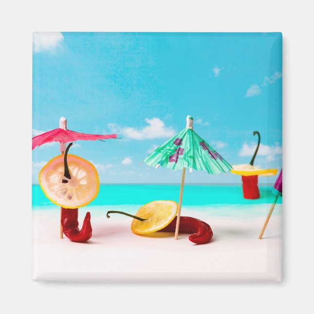 Chili Peppers By The Sea Magnet (Front)