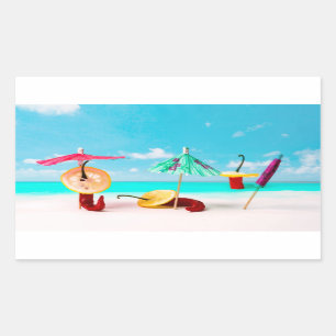 Chili Peppers By The Sea Rectangular Sticker