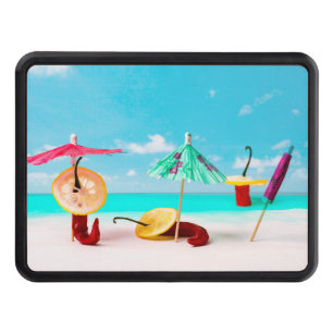 Chili Peppers By The Sea Trailer Hitch Cover