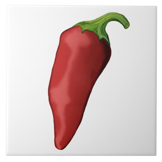Chili peppers ceramic tile (Front)