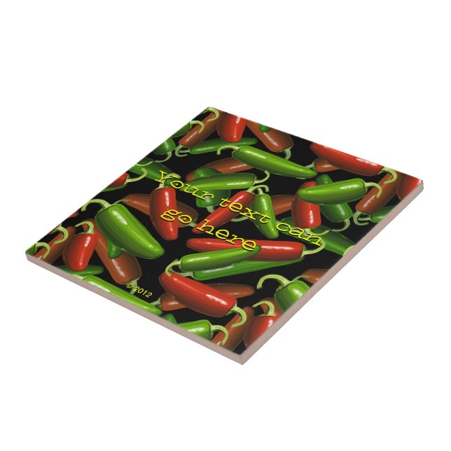 Chili Peppers Ceramic Tile (Side)