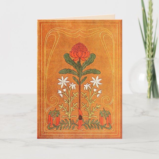 Chili Peppers Christmas Folded Greeting Card (Front)