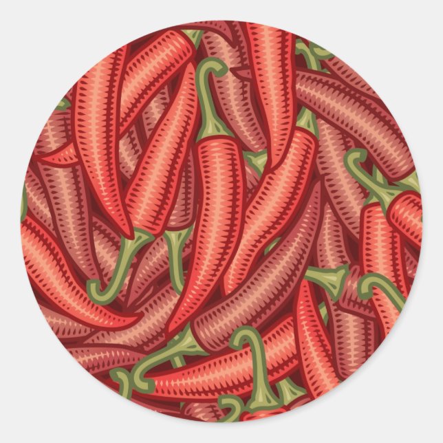 Chili Peppers Classic Round Sticker (Front)