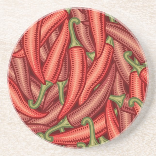 Chili Peppers Drink Coaster (Front)