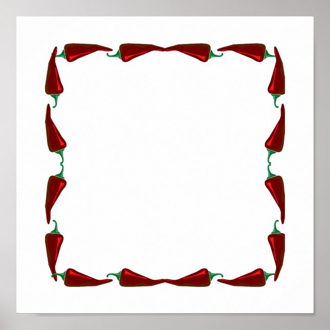 Chili peppers end to end frame graphic poster (Front)