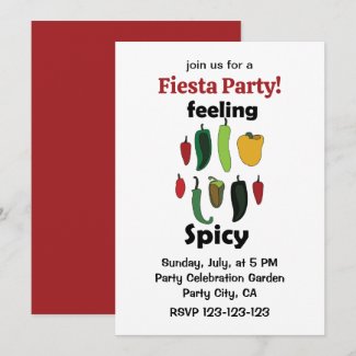 Chili Peppers Feeling Spicy Fiesta Party Invitation