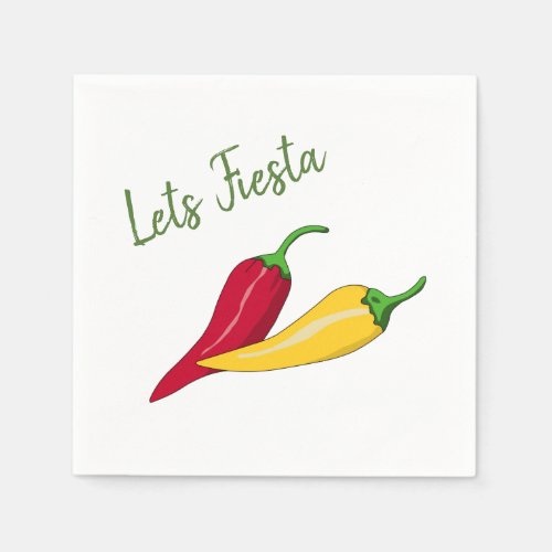 Chili Peppers Fiesta Themed Paper Napkins