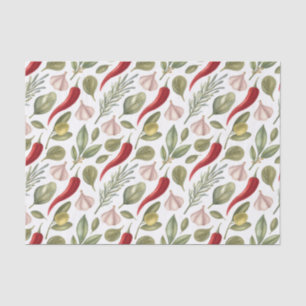 Chili Peppers, Garlic, Olives and Herbs  Tissue Paper