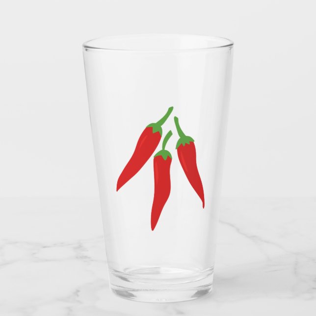 Chili Peppers Glass (Front)