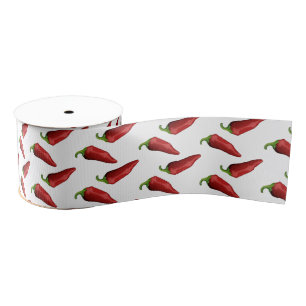 Chili peppers grosgrain ribbon