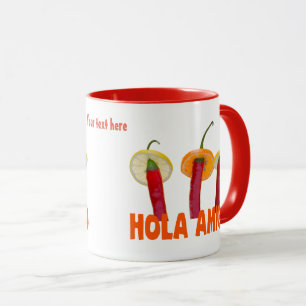 Chili Peppers Hola Amigo Funny customizable Mug