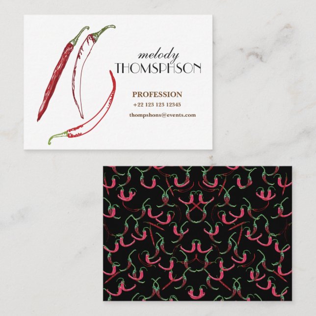 Chili Peppers Hot Food Garden Plants  Business Card (Front/Back)