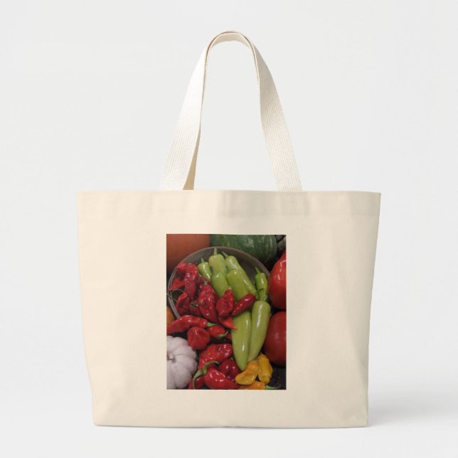Chili Peppers Large Tote Bag (Front)