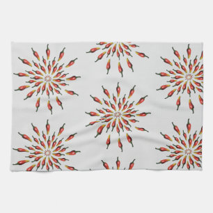 Chili Peppers Mandala Botanical Custom Kitchen Towel