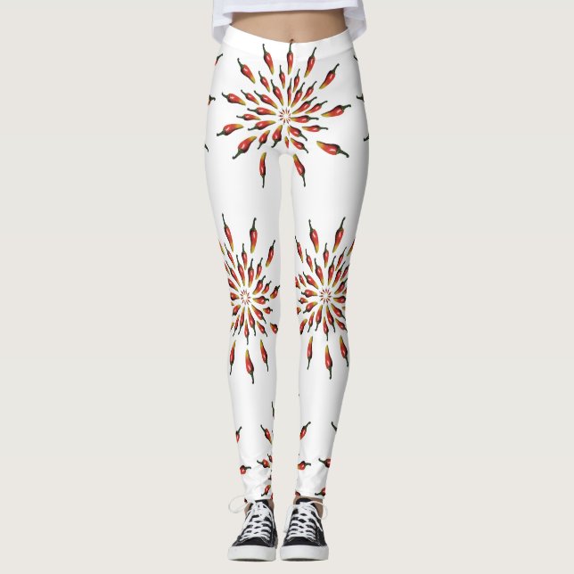Chili  Peppers Mandala  Botanical  Custom Leggings (Front)
