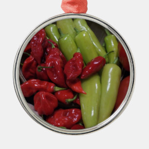 Chili Peppers Metal Ornament
