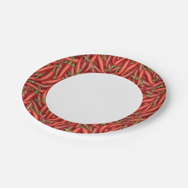 Chili Peppers Paper Plates (Angled)