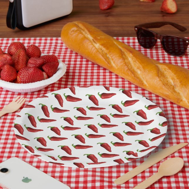Chili peppers paper plates (Picnic)
