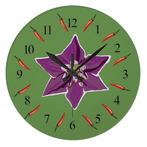 Chili  Peppers, Peppers  Blossom  Wall Clock