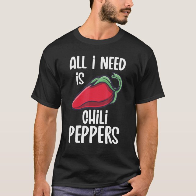 Chili Peppers Red Hot Spicy Pepper Eat Mexican Foo T-Shirt (Front)