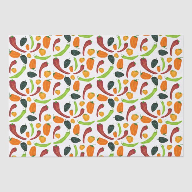 Chili Peppers Southwestern Spicy Pepper Chili Cook Tissue Paper (Front)