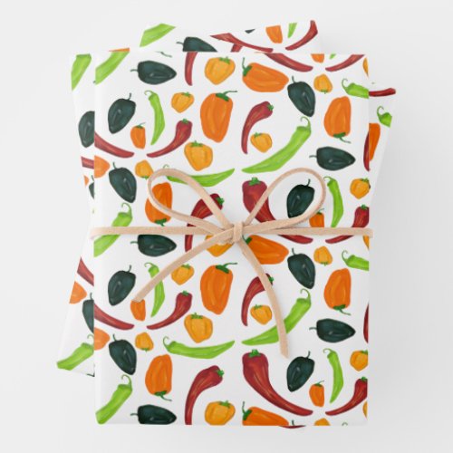 Chili Peppers Southwestern Spicy Pepper Chili Cook Wrapping Paper Sheets