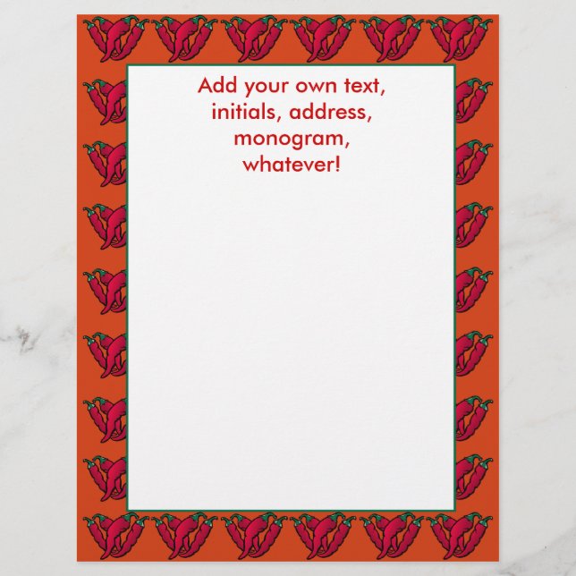 Chili Peppers Stationery or Letterhead (Front)