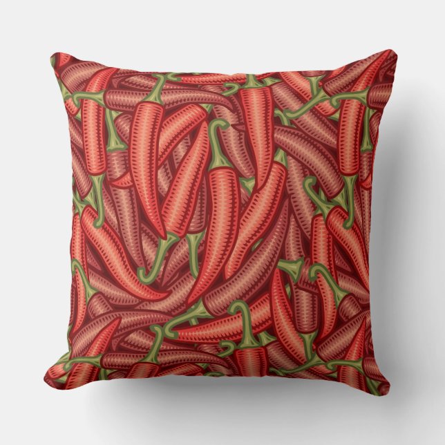 Chili Peppers Throw Pillow (Front)