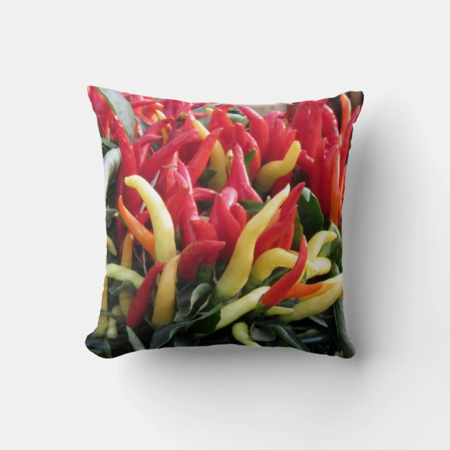Chili Peppers Throw Pillow (Front)