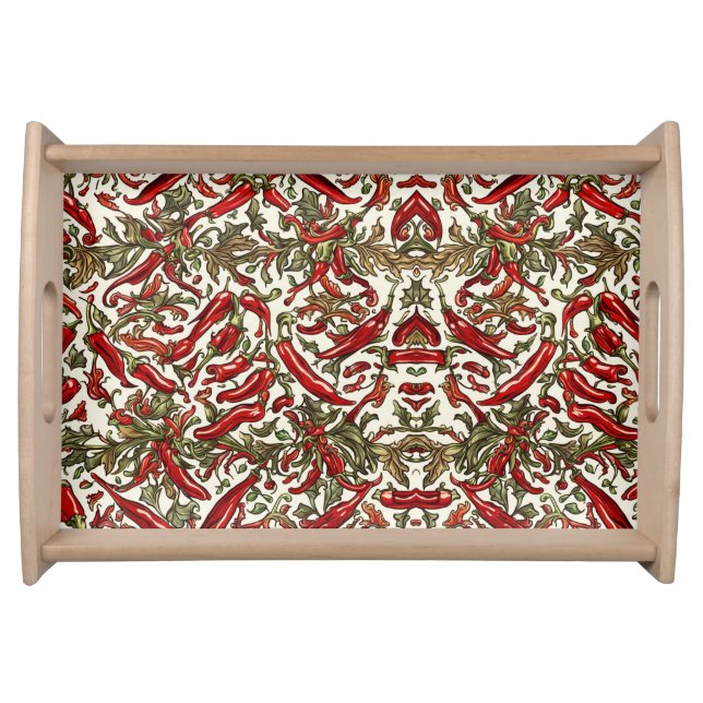 Chili Peppers Vintage Elegance  Serving Tray (Front)