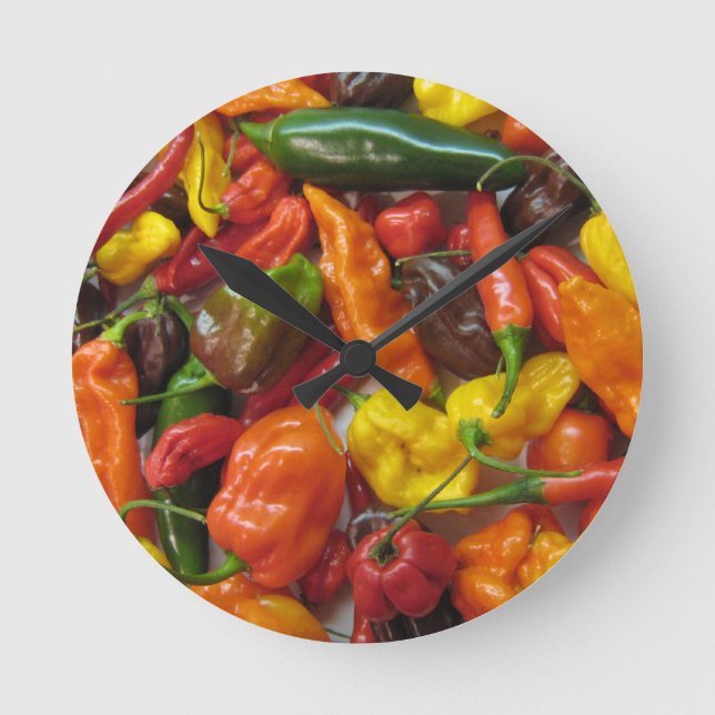 Chili Pile Round Clock (Front)