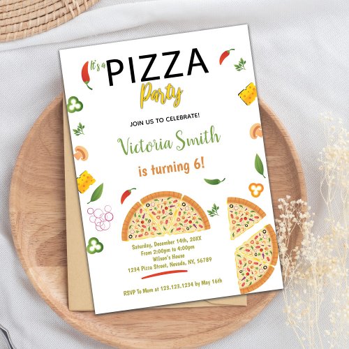 Chili Pizza Birthday Invitations