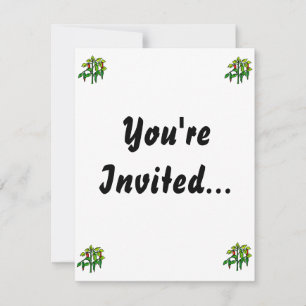 Chili Plant Many Peppers Graphic Invitation