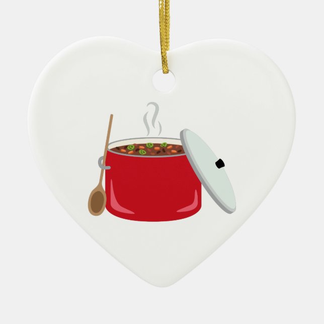 Chili Pot Ceramic Ornament (Front)