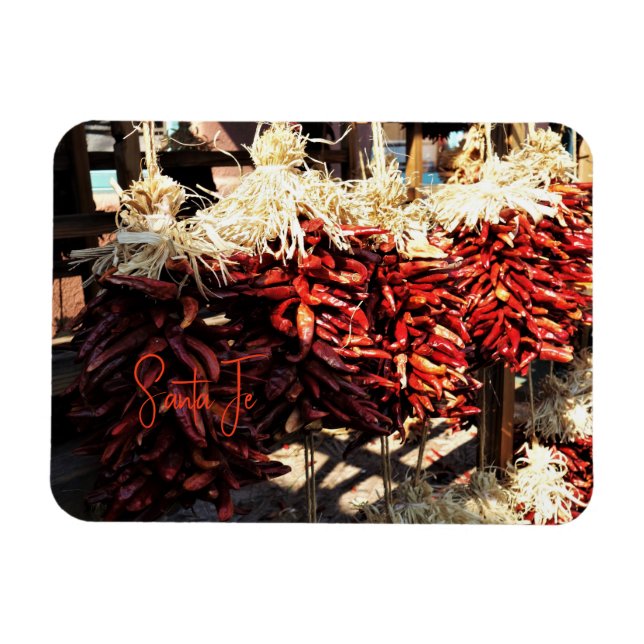 Chili Ristras Santa Fe New Mexico Magnet (Horizontal)