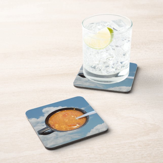 Chili Soup Hard Plastic Coaster (Right Side)