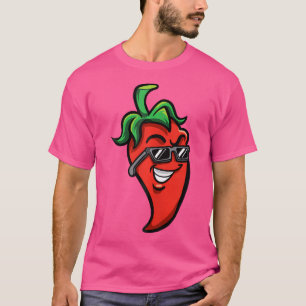 Chili Wearing Sunglasses Spicy Chilli Hot Red Pepp T-Shirt