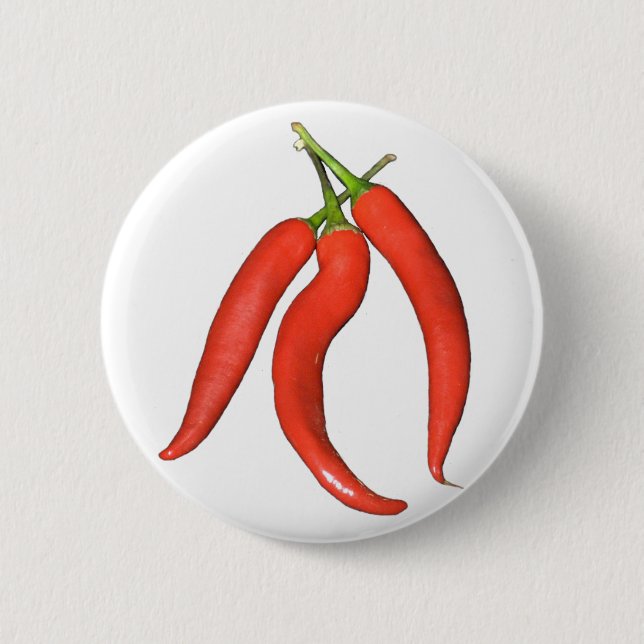 Chilies hot pinback button (Front)