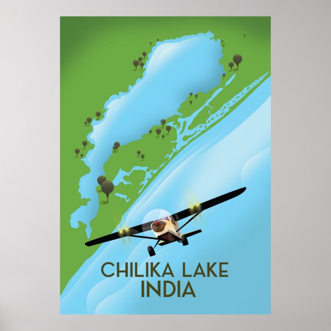 Chilika Lake India travel poster (Front)