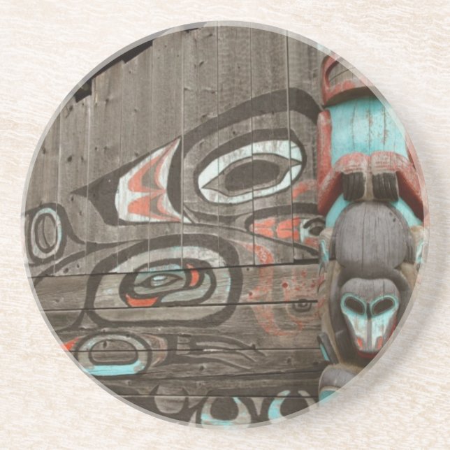 Chilkat Tribal House Drink Coaster (Front)