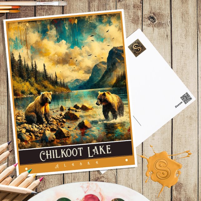 Chilkoot Lake, Alaska | Vintage Painting Postcard (Creator Uploaded)