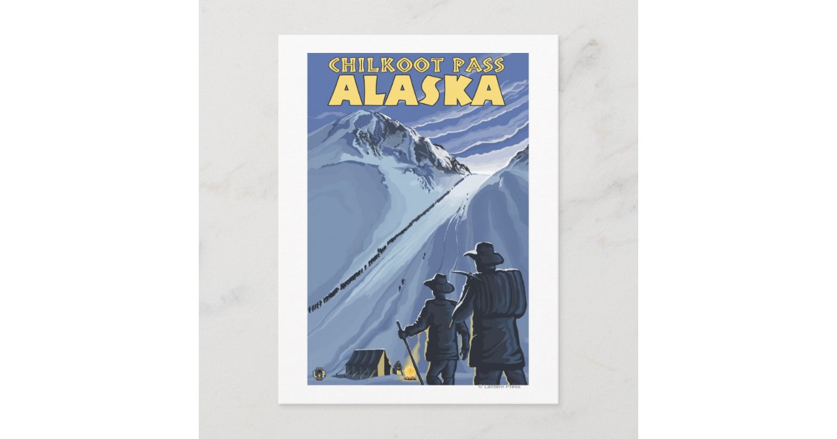 Chilkoot Pass, Alaska Gold Miners Postcard | Zazzle