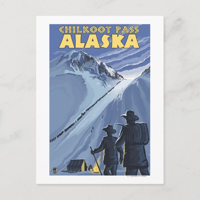 Chilkoot Pass, Alaska Gold Miners Postcard (Front)