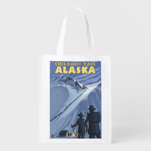 Chilkoot Pass, Alaska Gold Miners Reusable Grocery Bag