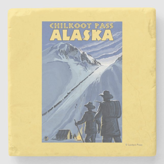 Chilkoot Pass, Alaska Gold Miners Stone Coaster (Front)