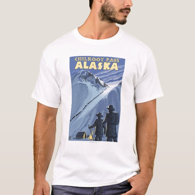 Chilkoot Pass, Alaska Gold Miners T-Shirt (Front)
