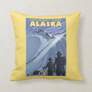 Chilkoot Pass, Alaska Gold Miners Throw Pillow