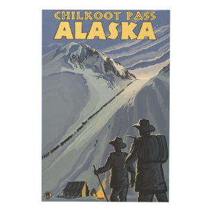 Chilkoot Pass, Alaska Gold Miners Wood Wall Art