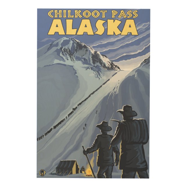Chilkoot Pass, Alaska Gold Miners Wood Wall Art (Front)